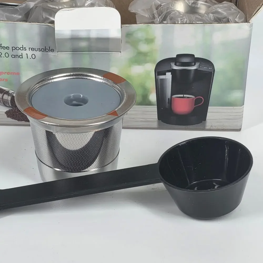 NOALTRO STAINLESS STEEL REUSABLE COFFEE PODS – KEURIG 1.0 & 2.0 COMPATIBLE – NIB